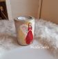 Preview: Engellicht aus Beton * handbemalt * Herz * Rot-Gold